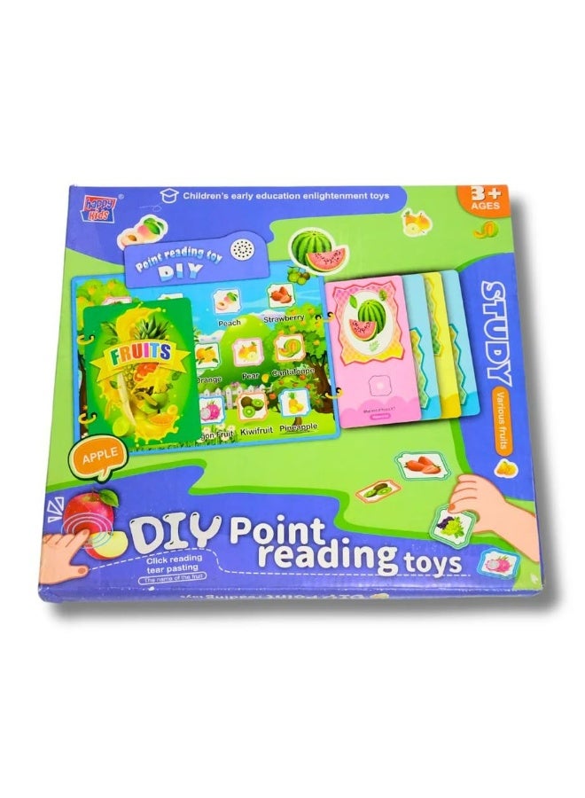 كتاب القراءة الناطق DIY للأطفال - لعبة تعليمية ? في ? مع سبورة رسم وتدريب على أسماء الحيوانات والفواكه بالصوت - Image 1