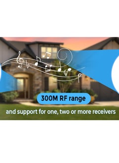 LUMIVE Lumive Wireless Door Bell Ring Doorbell & Chimes Waterproof Doorbell for Home, Office, Apartment, Hotel, Warehouse, Anti-Theft, 2 Receivers & 1 Transmitter (UK Plug) (White Modern)  - Image 5