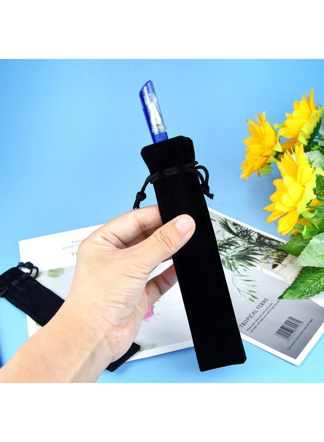 SUMERSHA SUMERSHA 100pcs Velvet Pen Pouch Drawstring Pen Bag Single Pen Sleeve Holder for Office Business Gift - Image 5