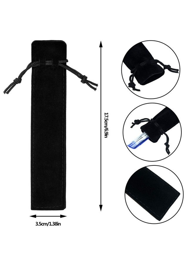 SUMERSHA SUMERSHA 100pcs Velvet Pen Pouch Drawstring Pen Bag Single Pen Sleeve Holder for Office Business Gift - Image 2