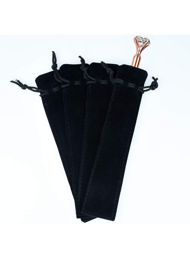 SUMERSHA SUMERSHA 100pcs Velvet Pen Pouch Drawstring Pen Bag Single Pen Sleeve Holder for Office Business Gift - Image 3