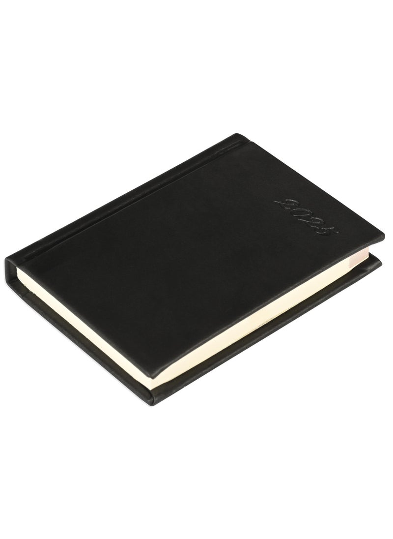 FIS Fis 2025 Pocket Diary Italian Pu English Sewn Cover Black -FSDI11EN25BK  - Image 1