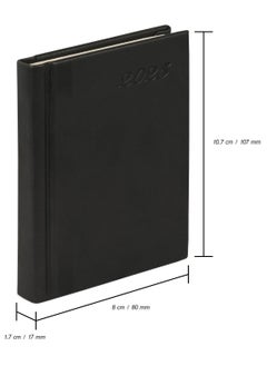 FIS Fis 2025 Pocket Diary Italian Pu English Sewn Cover Black -FSDI11EN25BK  - Image 4