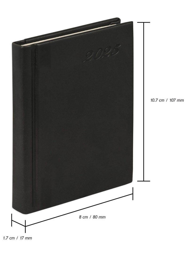 FIS Fis 2025 Pocket Diary Italian Pu English Sewn Cover Black -FSDI11EN25BK  - Image 4