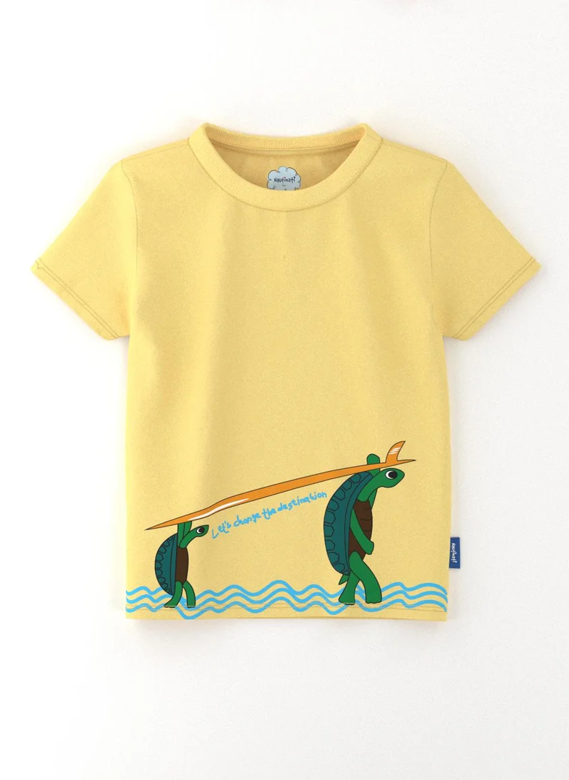 نوتيناتي Nautinati Boys' Pack of 2 Cotton Beach Graphic Printed T-shirts