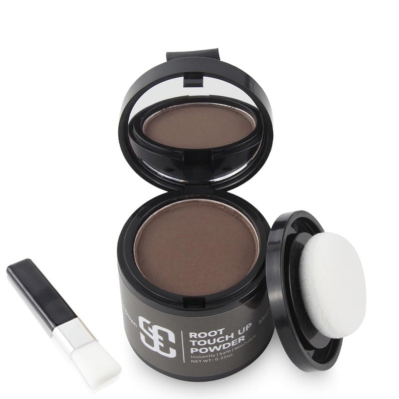 SOVONCARE Hairline Powder Hairline Shadow Gray Hair Coverage Touch Up Hair Powder for Thinning Hair for Women Hair Root Touch Up Powder Hair Root Cover Up Conceals Hair Loss Medium Brown 035 oz