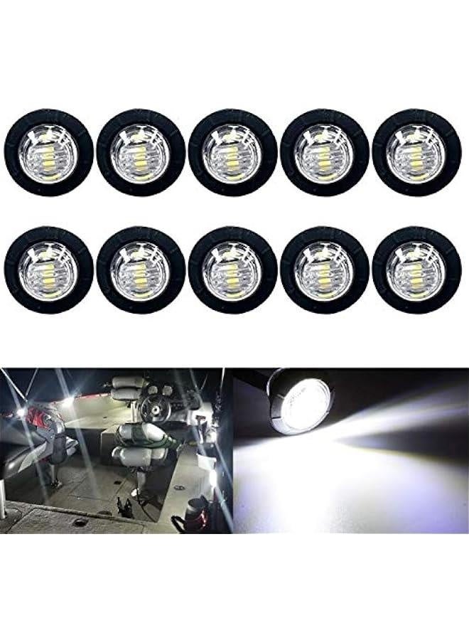 10 Pack Waterproof Marine Boat LED Lights, LED Underwater Lighting, Utility Led Interior Lights Navigation Lights Deck Courtesy Lights 12V for Yacht Boat Fishing Pontoon Sailboat Kayak (White)  - Image 1