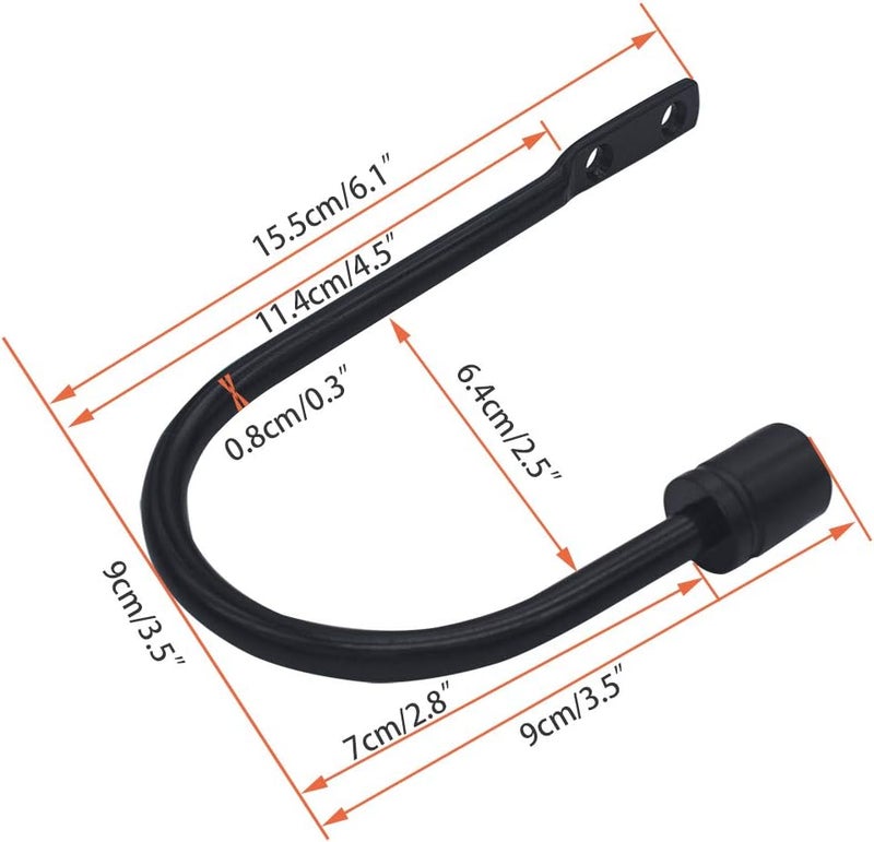 ZipSeven Zip Seven Heavy-Duty Curtain Holdbacks Metal Drapery Tieback Hooks Wall Mounted Drape Holder with Black Hardware (4) - Image 3