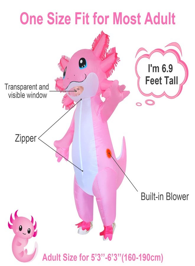 Stegosaurus Couples Halloween Costumes for Adults Funny Inflatable Axolotl Costume for Adult Blow Up Costumes Blue and Pink Duo Costumes His and Hers Cosplay Party 2-Pack - Image 3