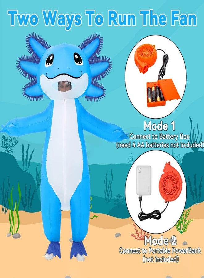 Stegosaurus Couples Halloween Costumes for Adults Funny Inflatable Axolotl Costume for Adult Blow Up Costumes Blue and Pink Duo Costumes His and Hers Cosplay Party 2-Pack - Image 4
