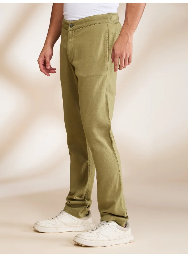 بيينغ هيومان Mens Olive Slim Fit Chinos
