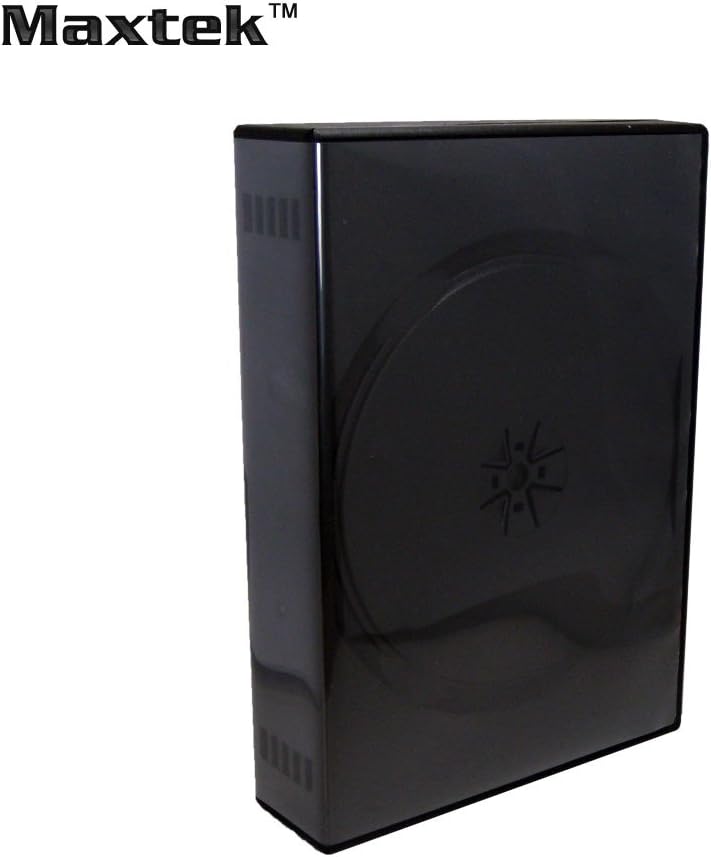 Maxtek Black 12 Disc DVD Cases with 5 Flip Trays and Outter Clear Sleeve 10 Pack - Image 2