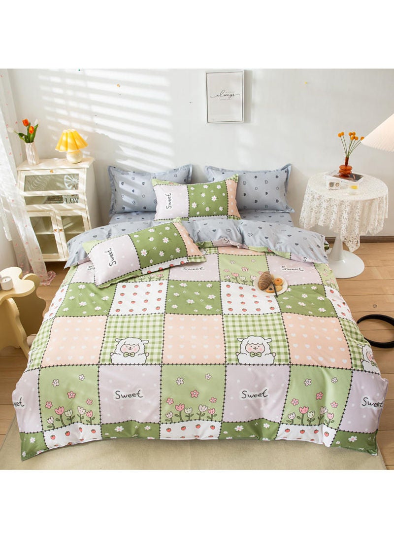 Sharpdo 4-Pieces Bed Sheet Set Polyester Soft Quilt Cover With 1Quilt Cover 150*200cm 1 Flat Sheet and 2 Pillowcases - Image 4