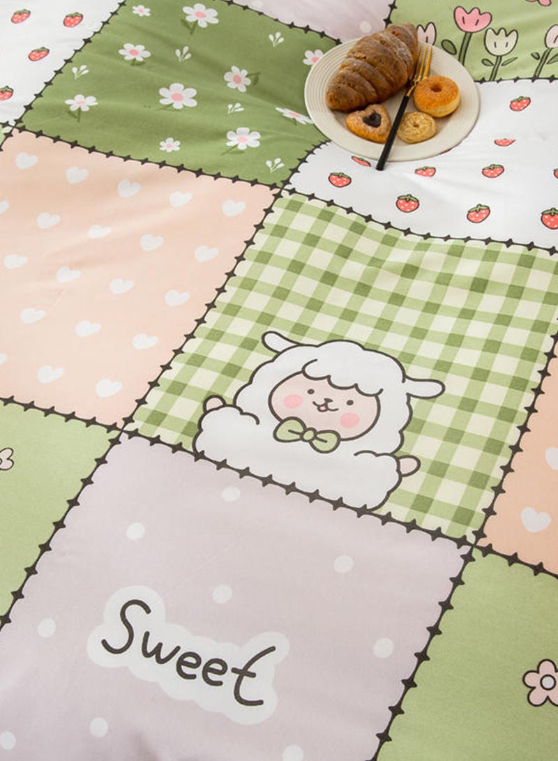 Sharpdo 4-Pieces Bed Sheet Set Polyester Soft Quilt Cover With 1Quilt Cover 150*200cm 1 Flat Sheet and 2 Pillowcases - Image 5