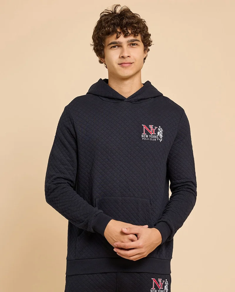 R&b Quilted Hoodie with Long Sleeves