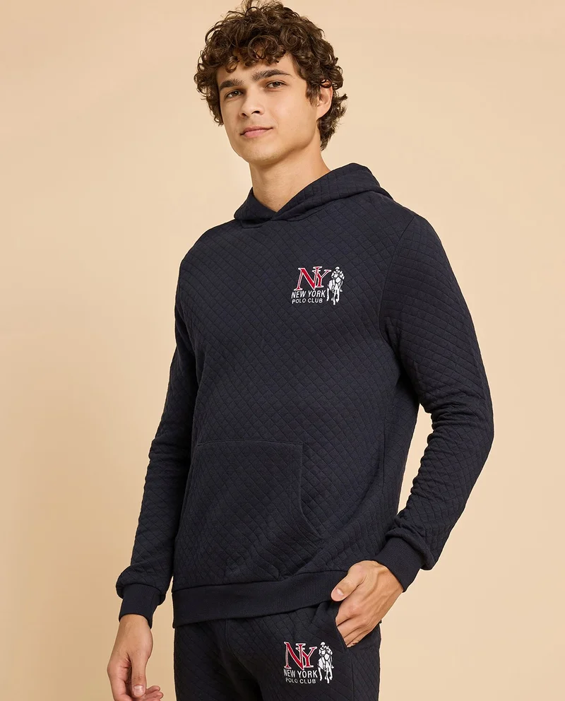 R&b Quilted Hoodie with Long Sleeves
