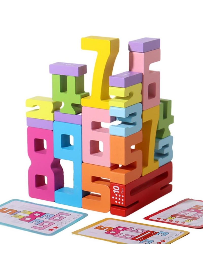 iMissiu Wooden Number Blocks Toys, Digital Building Blocks, Number Game Balance Competition Toy, Stacking Number Toys for Kids Ages 3-5 Up, Preschool Learning Activities  - Image 1