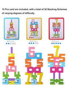 iMissiu Wooden Number Blocks Toys, Digital Building Blocks, Number Game Balance Competition Toy, Stacking Number Toys for Kids Ages 3-5 Up, Preschool Learning Activities  - Image 3
