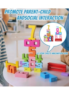 iMissiu Wooden Number Blocks Toys, Digital Building Blocks, Number Game Balance Competition Toy, Stacking Number Toys for Kids Ages 3-5 Up, Preschool Learning Activities  - Image 4