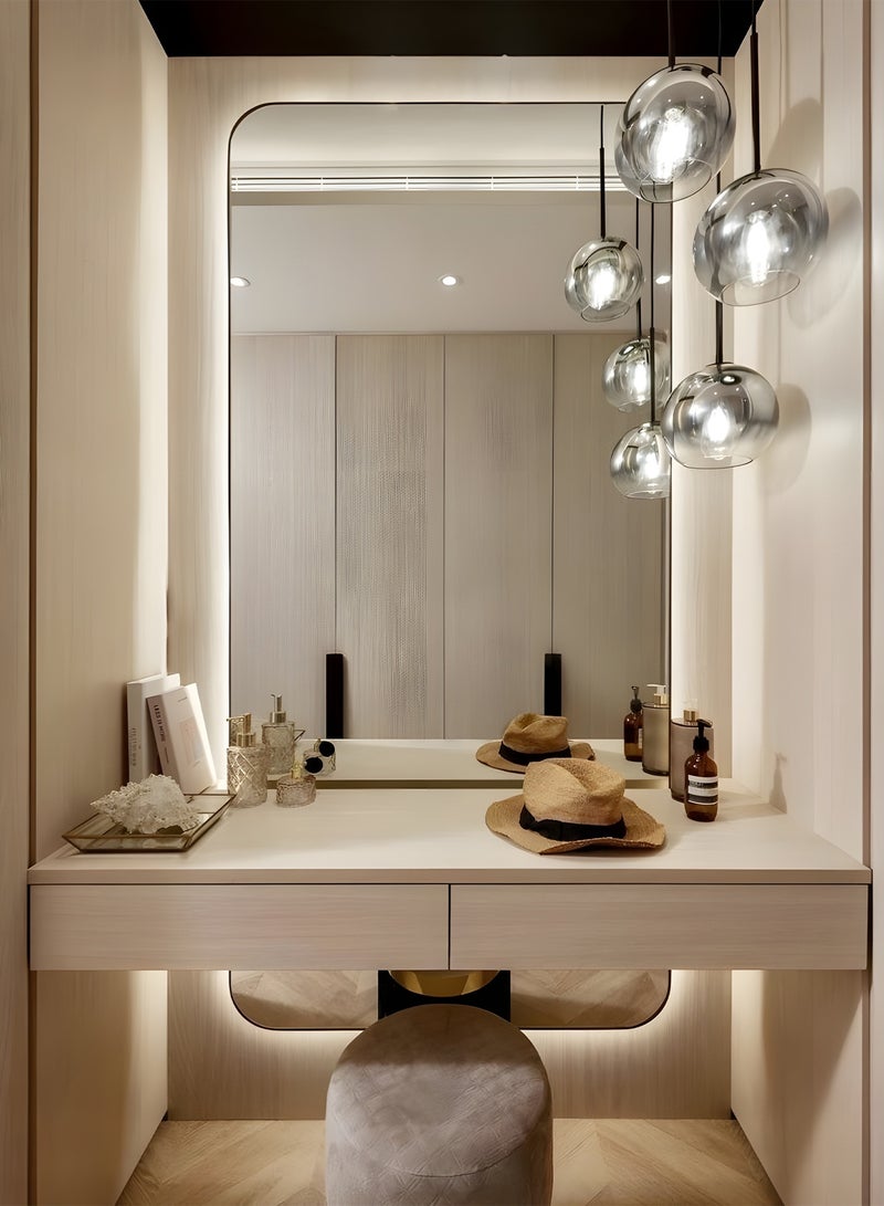 تايمي مرآة حائط 80×60 سم -بتصميم أنيق بثلاثة مستويات إضاءة - مرآة مكياج لغرفة الملابس، غرفة المعيشة، الكونسول، المدخل - Image 4