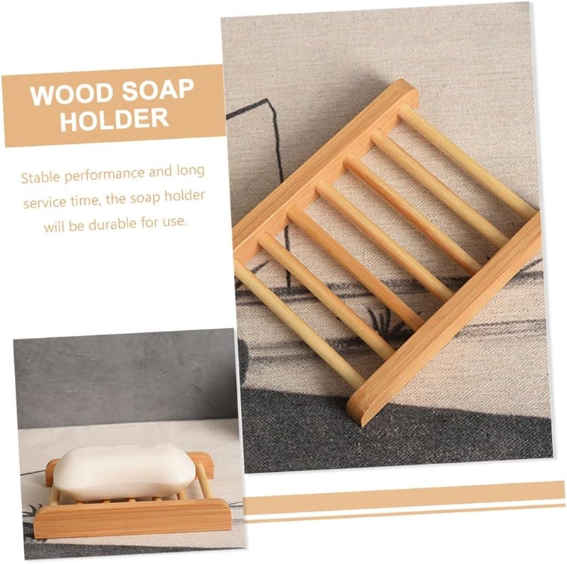 Natural Wood Soap Dish with Draining Function for Bathroom Kitchen Shower Countertop - Image 2