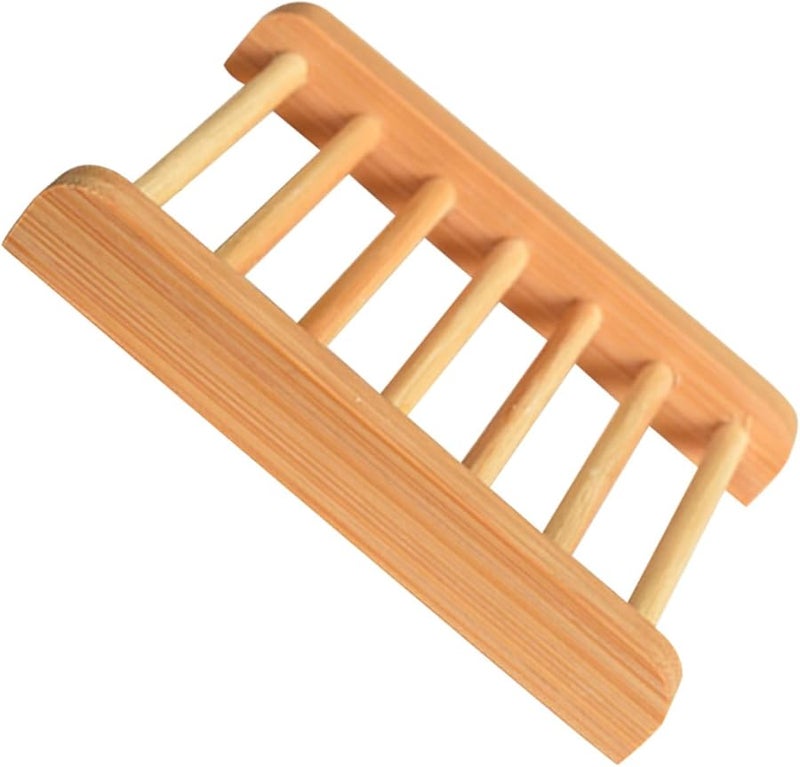Natural Wood Soap Dish with Draining Function for Bathroom Kitchen Shower Countertop - Image 1