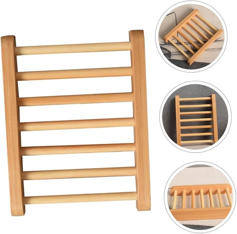 Natural Wood Soap Dish with Draining Function for Bathroom Kitchen Shower Countertop - Image 4