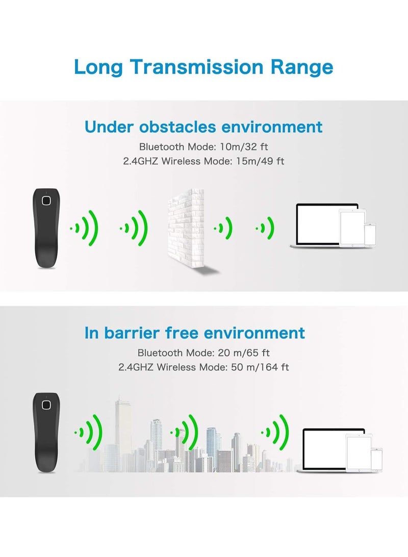 NETUM NETUM Mini Barcode Scanner, Bluetooth & 2.4G Wireless & Wired 3-in-1 Bar Code Scanner Portable USB CCD Image Reader, Support Screen Scan, for Tablet iPhone IPad Android Windows Mac Pos  - Image 4
