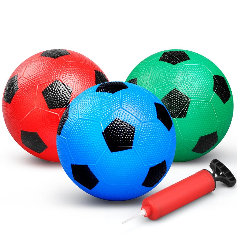 Dilabnba 6" Mini Soccer Balls for Toddlers 1-3, Kids Baby Indoor Soft Sports Toys, Pool Playground Bounce Ball Outdoor Toys Gifts for Boys Girls, Sensory Color Ball with Air Pump (3PCS) - Image 1