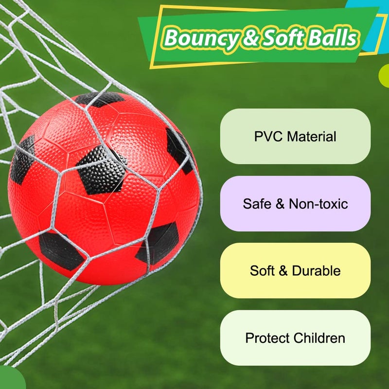 Dilabnba 6" Mini Soccer Balls for Toddlers 1-3, Kids Baby Indoor Soft Sports Toys, Pool Playground Bounce Ball Outdoor Toys Gifts for Boys Girls, Sensory Color Ball with Air Pump (3PCS) - Image 3