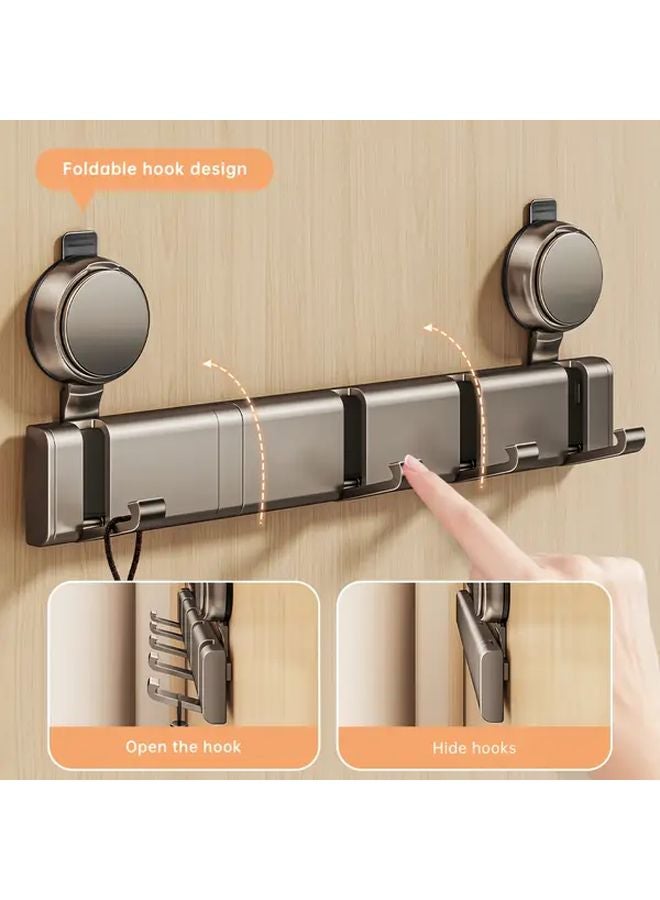Suction Cup Invisible Hook Rack With 7 Hooks Foldable Rust Resistant Aluminum - Image 5