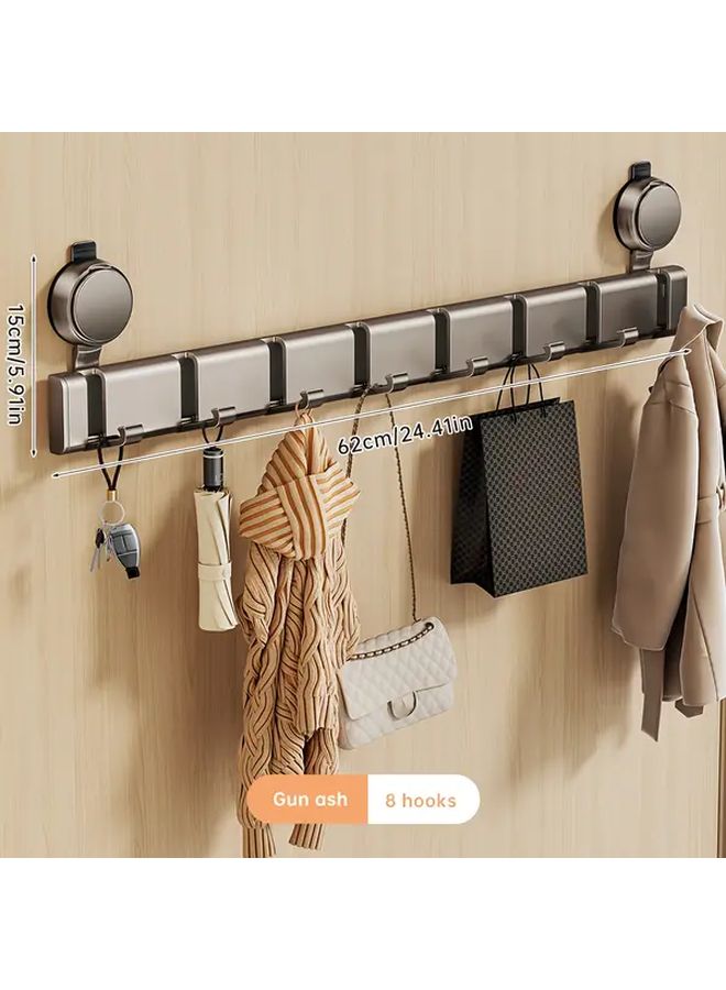 Suction Cup Invisible Hook Rack With 7 Hooks Foldable Rust Resistant Aluminum - Image 3