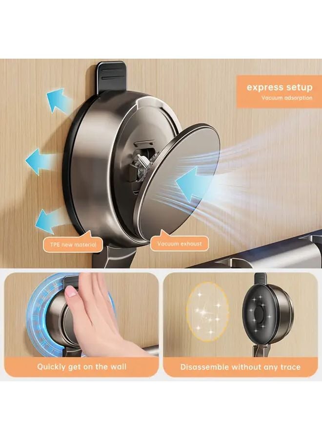 Suction Cup Invisible Hook Rack With 7 Hooks Foldable Rust Resistant Aluminum - Image 4