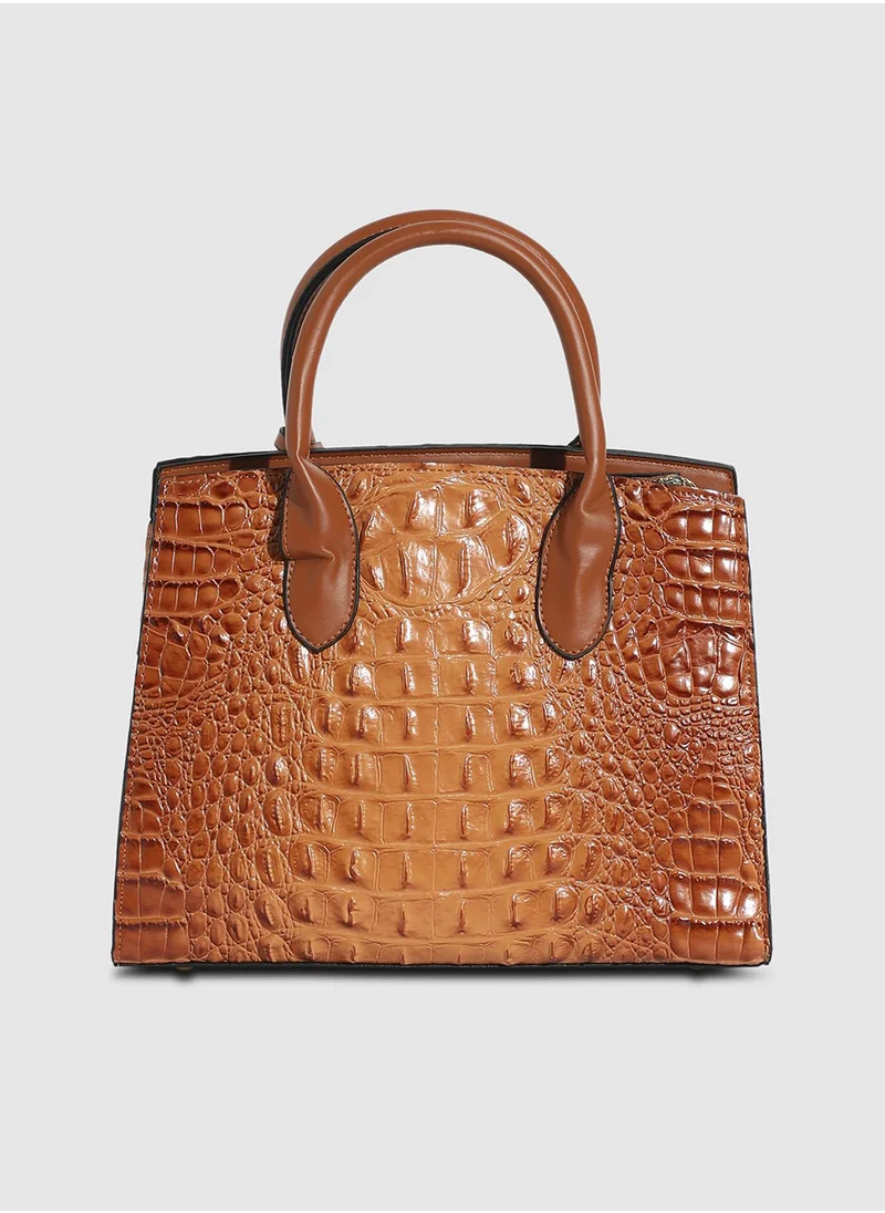 صوص هاوت Lock Buckle Handbag - Brown