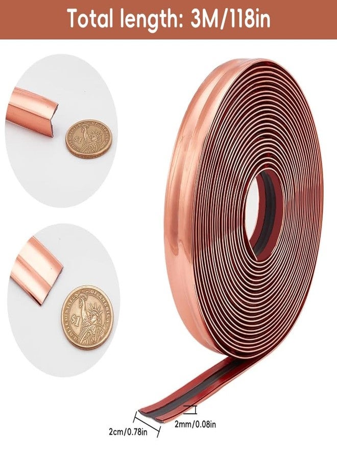Drofail Flexible Inside &Outside Corner Trim Moulding,Corner Guards & Caulk Strip, Apply in Table Edge Door Frame Baseboard for Protection and Decoration (Rose Gold, 3 Meter) - Image 2