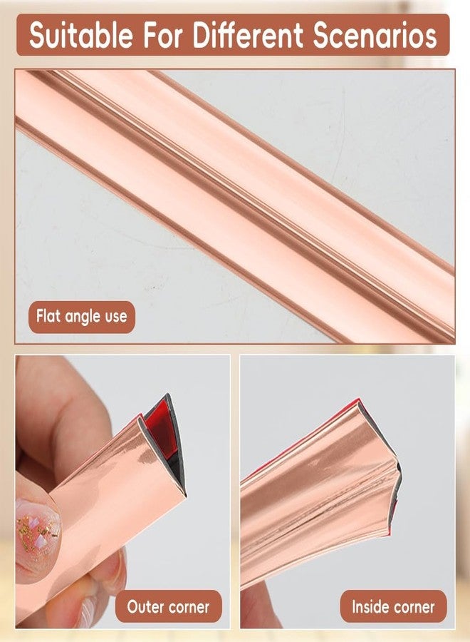 Drofail Flexible Inside &Outside Corner Trim Moulding,Corner Guards & Caulk Strip, Apply in Table Edge Door Frame Baseboard for Protection and Decoration (Rose Gold, 3 Meter) - Image 5