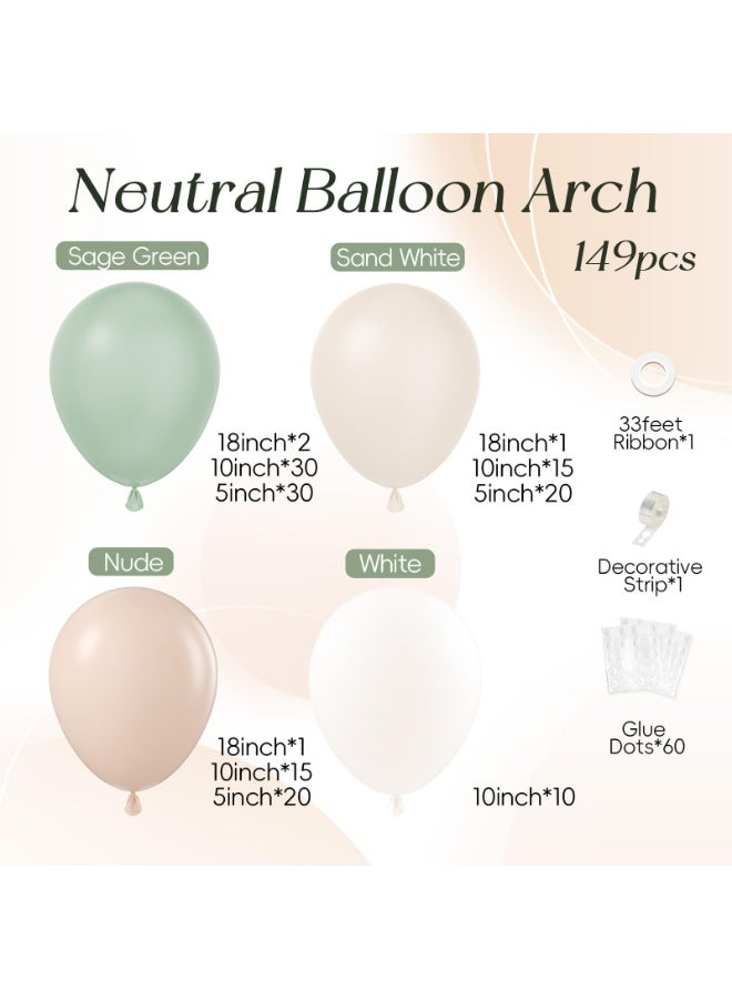 حزمة قوس البالون المحايدة ، حزمة البالون الأخضر حزمة قوس مع عارية الرمال البيضاء حزمة البالونات الخضراء لعيد ميلاد الزفاف ديكورات دش الطفل - Image 2