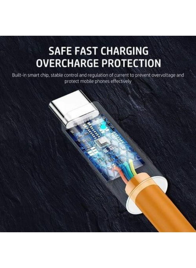 كابل شحن سريع USB-C بقوة 120 واط / 6 أمبير بتصميم خرطوم سيليكون مضاد للانقطاع، يدعم نقل بيانات 480Mbps، موصل USB-A إلى USB-C، متوافق مع هواتف الأندرويد والأجهزة اللوحية واللابتوب وبنوك الطاقة - Image 4