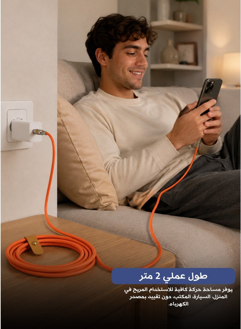 120W 6A USB-C Fast Charging Silicone Cable, Heavy-Duty Hose Design, USB-A to USB-C, 480Mbps Data Transfer, Compatible with Android Smartphones & Tablets - Image 2