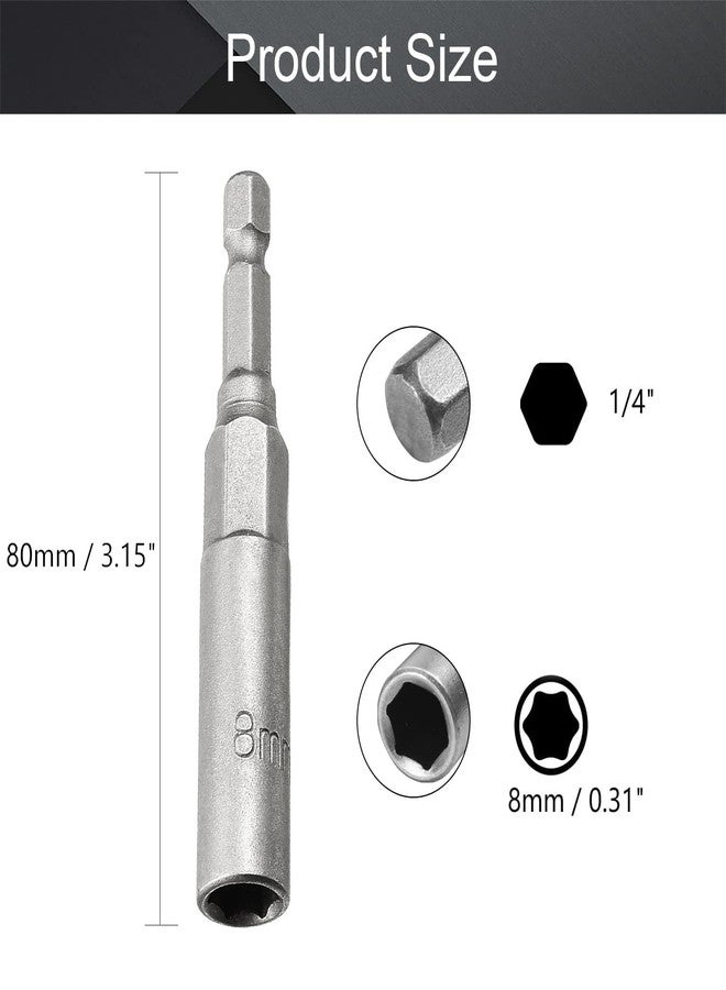 اتول مارت مثقاب تثبيت الصواميل من يوتول مارت، قطعتان، مقاس 1/4 بوصة، ساق سداسية سريعة التغيير، 8 مم، نظام متري، بدون مغناطيسي، الطول: 80 مم - Image 2