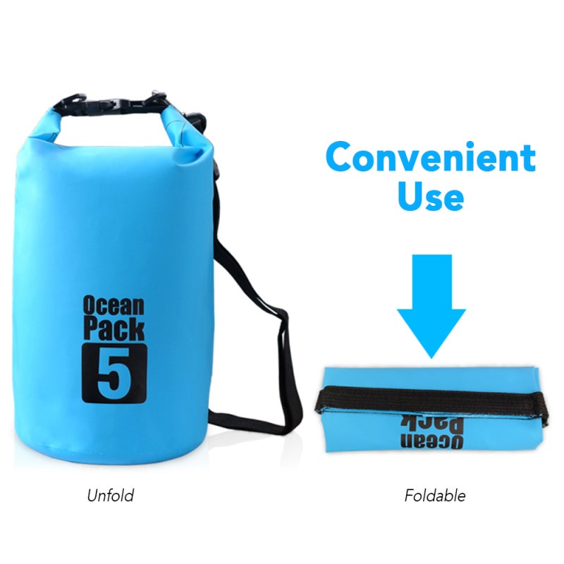 Waterproof Dry Bag 20L Green Leakage Proof Roll Top Sack - Convenient Water Floating Bag for Kayaking Beach Boating River Trekking Rafting - Image 5