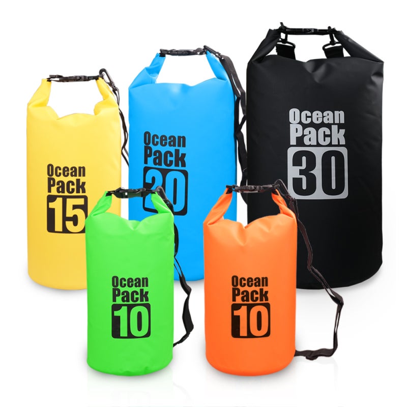 Waterproof Dry Bag 20L Green Leakage Proof Roll Top Sack - Convenient Water Floating Bag for Kayaking Beach Boating River Trekking Rafting - Image 2