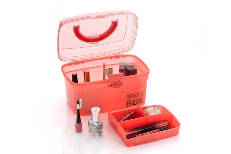 SHUTTLE ART Multi-Purpose Stationary Box Plastic Storage Tool Box Case Portable 2 Layer Compartment Medicine Organizer Family Emergency First Aid Kit Medicine Box(S-Medical Storage Box-Red) - Image 4