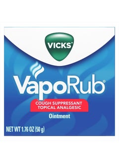 Vicks VapoRub Cough Suppressant Chest and Throat Topical Analgesic Ointment, 1.76 Ounce  - Image 1