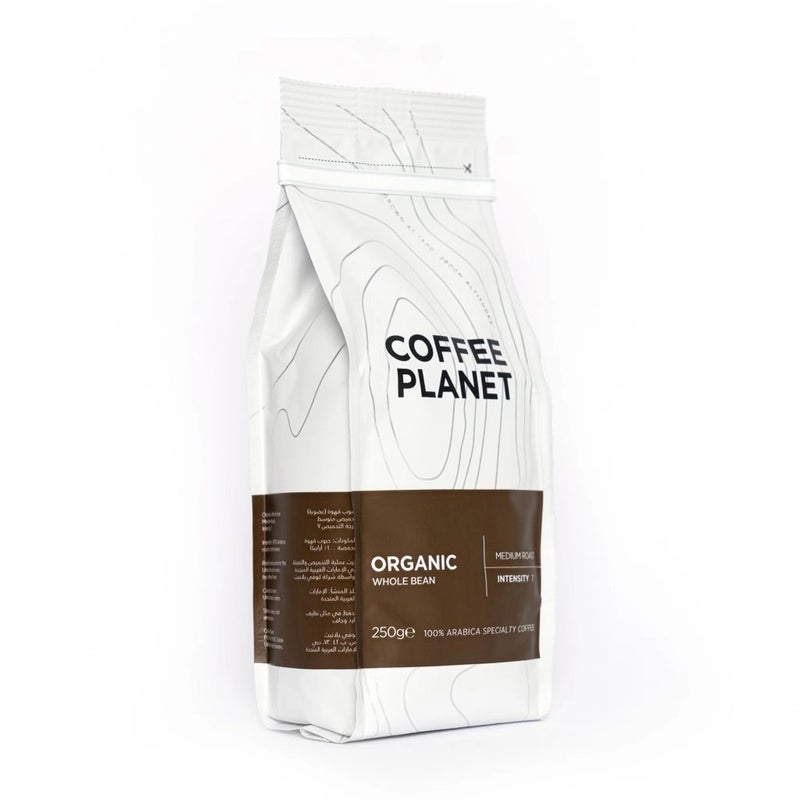 Coffee Planet Medium Roast Organic Whole Bean Coffee- 250gms