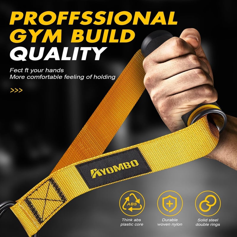 Ayombo Gym Equipment, Cable Attachments for Gym, Home Workout Equipment Machine Grip Attachments, Resistance Bands Handles for Weight Strength Trainer, Gym Heavy Duty Exercise Handle for Men - Image 3