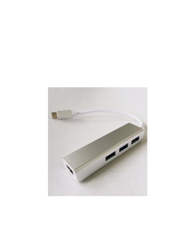 ماركة غير محددة محول من النوع C إلى RJ45 3 USB 3.0 من النوع C إلى 3 USB3.0 Hub  - Image 2