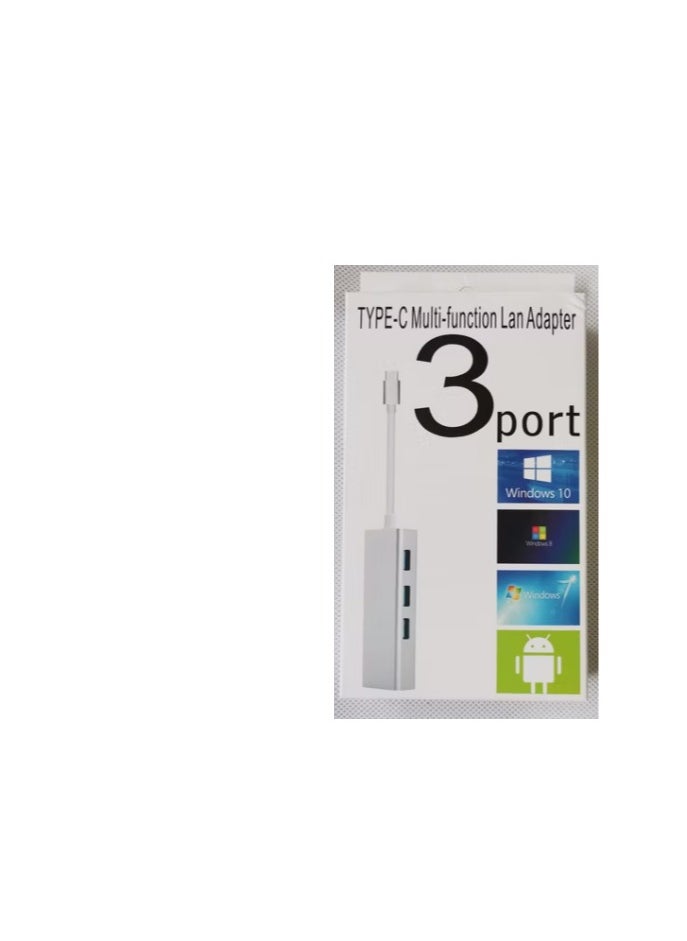 ماركة غير محددة محول من النوع C إلى RJ45 3 USB 3.0 من النوع C إلى 3 USB3.0 Hub  - Image 1