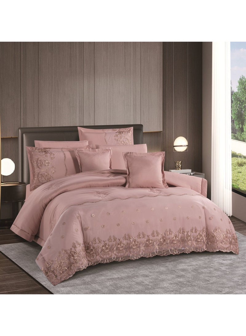 A sophisticated microfiber lace bridal bedspread for two people, with striking details and luxury, with a touch of quality and elegance, 240 x 260 cm. 