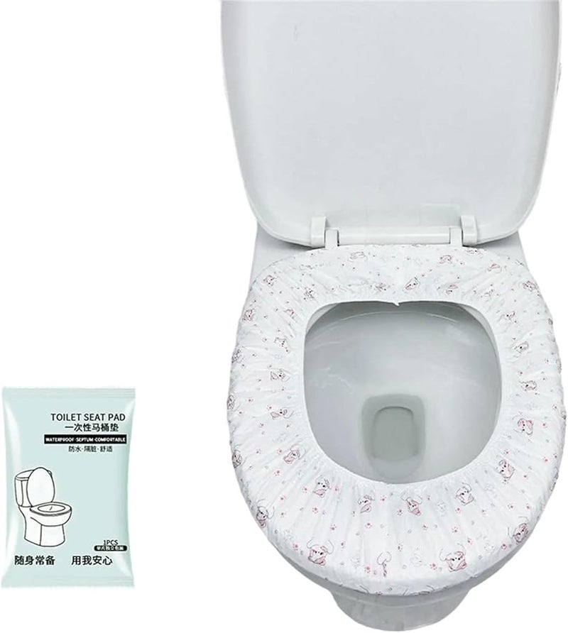 Double Layer Kitten Travel Toilet Seat Covers 100 Pcs Disposable For Hygiene Sensitive Users - Image 2